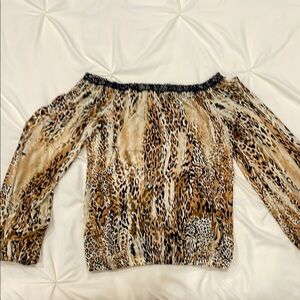 Leopard Print Off-Shoulder Women's Top